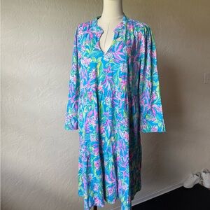Lilly Pulitzer Vibrant Floral Long Sleeve Dress